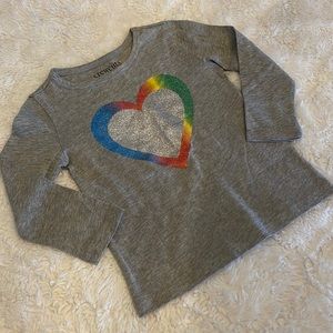 Crewcuts Long Sleeve Shirt~with sparkle heart 💜